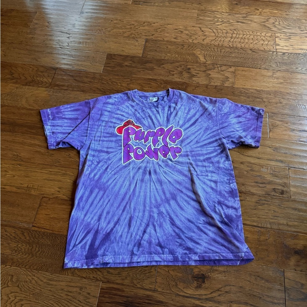 Anvil Purple Power Graphic Tie Dye T‎ Shirt